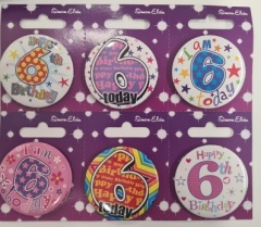 Simon Elvin Age 6 - T Mixed Sm Round Badges